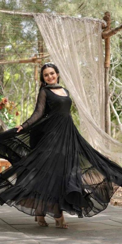 Stylish Black Color Garget With Full Sleeves Fancy lace Gown