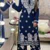 Sublime Black Color Rayon Chain-Stitch Sequence Salwar Suit