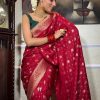 Sublime Red Color Banarasi Soft Silk Extra Ordinary Design Saree