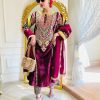 Superb Purple Color Velvet Coadding Sequence Work Salwar Suit