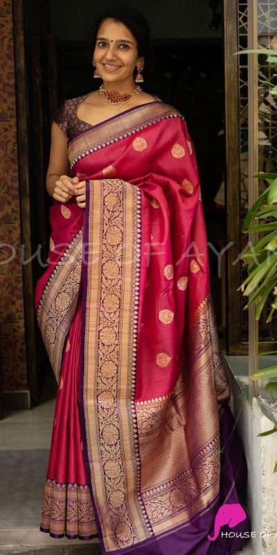 Superb Red Color Soft Lichi Silk Cloth Beautiful Rich Pallu Saree