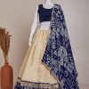 Superb White Color Heavy Jecard Silk Embroidery Lehenga Choli