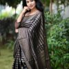 Black Soft Silk Saree with Pallu Work