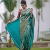 Blue Soft Silk Pallu Saree