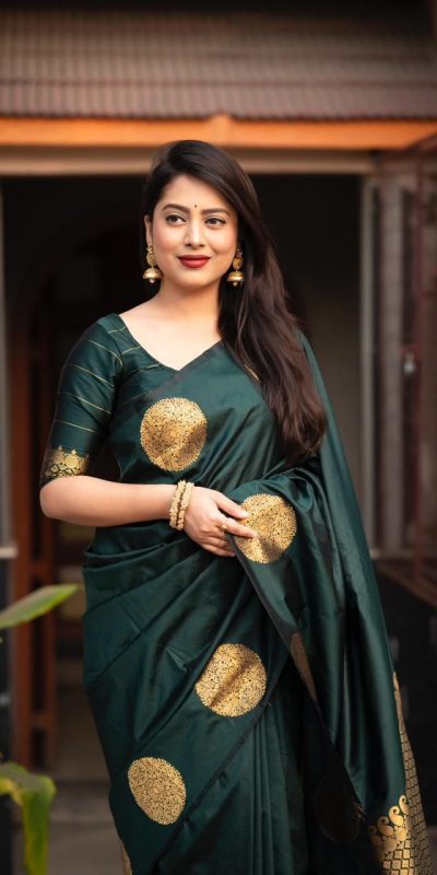 KP 5062 Bottle Green Color Soft Lichi Silk Cloth Rich Pallu Saree Casual, Party Wear, Wedding, Events Etc. Expected Delivery 4-6 Working Days @ 1299/- | Designer Sarees, Sarees, Bollywood Sarees, Creative Sarees, Embroidered Sarees, Ethnic Saree, Modern Digital sarees, Party Wear Sarees