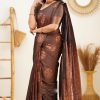 Coffee Soft Silk Jacquard Saree