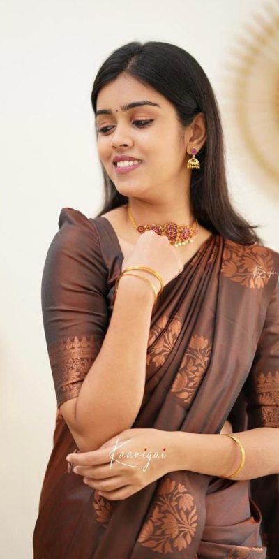 KP 4064 Coffee Color Soft Lichi Silk Jacquard On All Over Saree Casual, Party Wear, Wedding, Events Etc. Expected Delivery 4-6 Working Days @1249/- | Designer Sarees, Sarees, Bollywood Sarees, Creative Sarees, Embroidered Sarees, Ethnic Saree, Modern Digital sarees, Party Wear Sarees