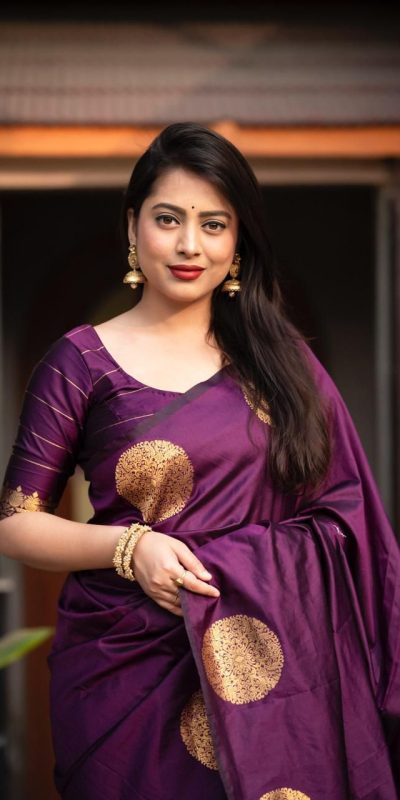 KP 5062 Dark Purple Color Soft Lichi Silk Jacquard On All Over Saree Casual, Party Wear, Wedding, Events Etc. Expected Delivery 4-6 Working Days @1299/- | Designer Sarees, Sarees, Bollywood Sarees, Creative Sarees, Embroidered Sarees, Ethnic Saree, Modern Digital sarees, Party Wear Sarees