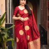 Maroon Soft Silk Cloth Pallu Work Saree