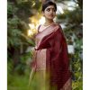 Maroon Soft Silk Pallu Saree