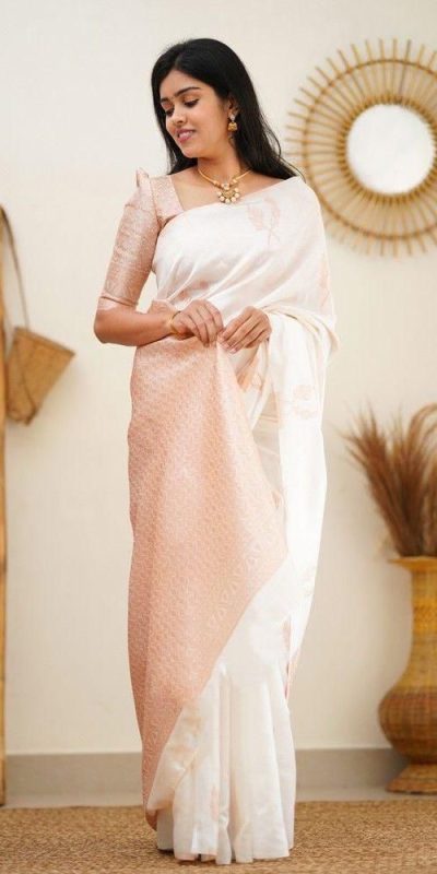 KP 4091 Off White Color Soft Lichi Silk Cloth Rich Pallu All Over Saree Events Casual, Wedding, Festive, Events . Expected Delivery  4-6 Working Days @1249/- | Designer Sarees, Sarees, Bollywood Sarees, Creative Sarees, Embroidered Sarees, Ethnic Saree, Modern Digital sarees, Party Wear Sarees