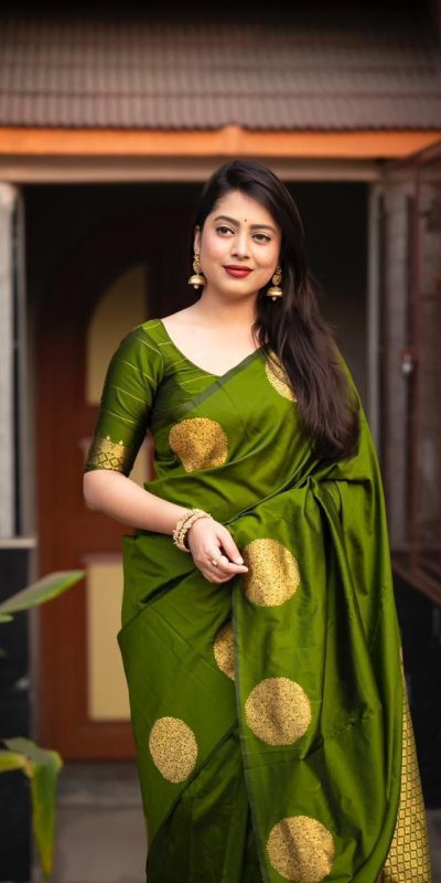 KP 5062 Olive Green Color Soft Lichi Silk Cloth Rich Pallu Saree Casual, Party Wear, Wedding, Events Etc.   Expected Delivery 4-6 Working Days @ 1299/- | Designer Sarees, Sarees, Bollywood Sarees, Creative Sarees, Embroidered Sarees, Ethnic Saree, Modern Digital sarees, Party Wear Sarees