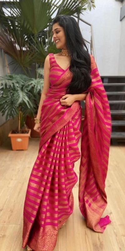 KP 4085 Pink Color Soft Lichi Silk Jacquard On All Over Saree Casual, Party Wear, Wedding, Events Etc. Expected Delivery 4-6 Working Days @1399/- | Designer Sarees, Sarees, Bollywood Sarees, Creative Sarees, Embroidered Sarees, Ethnic Saree, Modern Digital sarees, Party Wear Sarees
