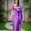 Purple Soft Silk Pallu Saree