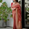 Red Soft Silk Saree with Pallu Work