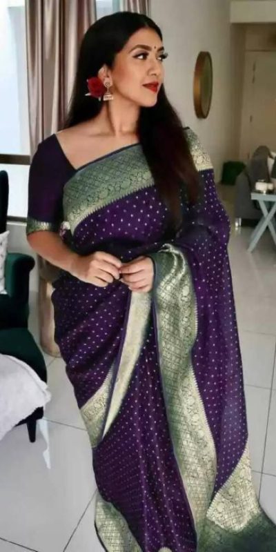 KP 4012 Violet Color Soft Lichi Silk Cloth Beautiful Rich Pallu Saree Casual, Party Wear, Wedding, Events Etc.   Expected Delivery 4-6 Working Days @ 1349 | Designer Sarees, Sarees, Bollywood Sarees, Creative Sarees, Embroidered Sarees, Ethnic Saree, Modern Digital sarees, Party Wear Sarees