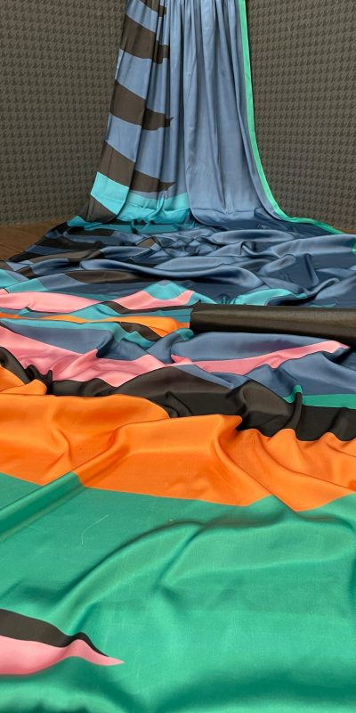 Aglow Blue Color Devsena Soft Silk Digital Printed Work Saree