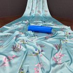 Aglow Light Blue Color Devsena Soft Silk Digital Printed Saree