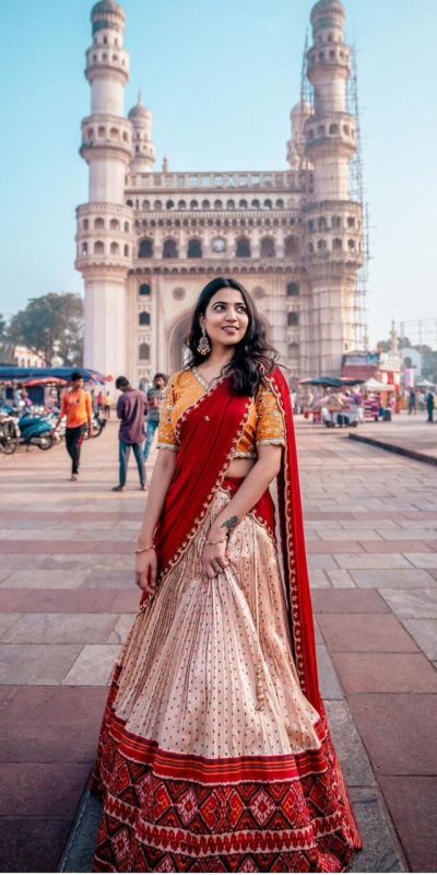 Aglow Light Pink Mono Slab Embroidery Digital Print Lehenga Choli