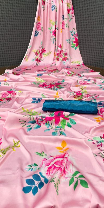 Aglow Pink Color Devsena Soft Silk Digital Printed Work Saree