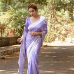 Aglow Violet Soft Lichi Silk Ordinary Design Rich Pallu Saree