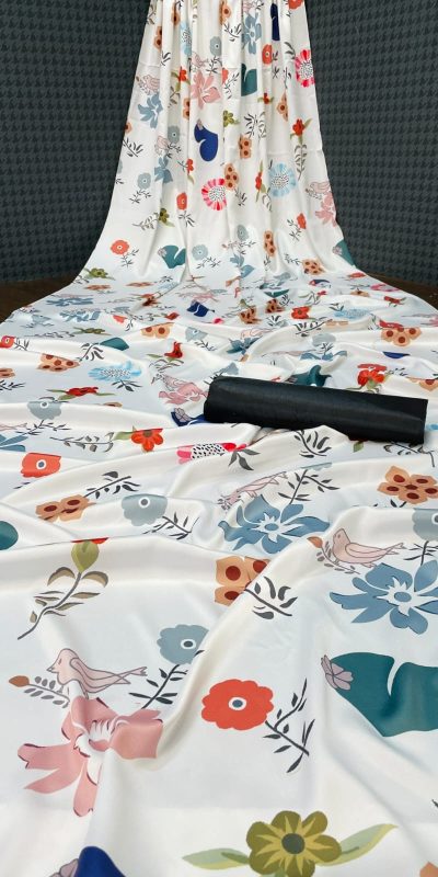 Aglow White Color Devsena Soft Silk Digital Printed Work Saree