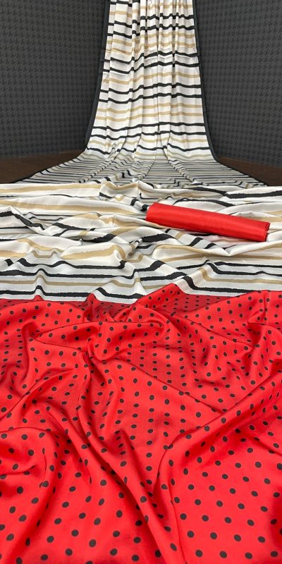 Aglow White & Red Color Devsena Soft Silk Digital Printed Saree