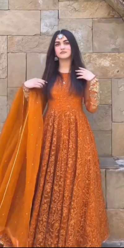 Beautiful Mustard Color Georgette Embroidery Work Salwar Suit