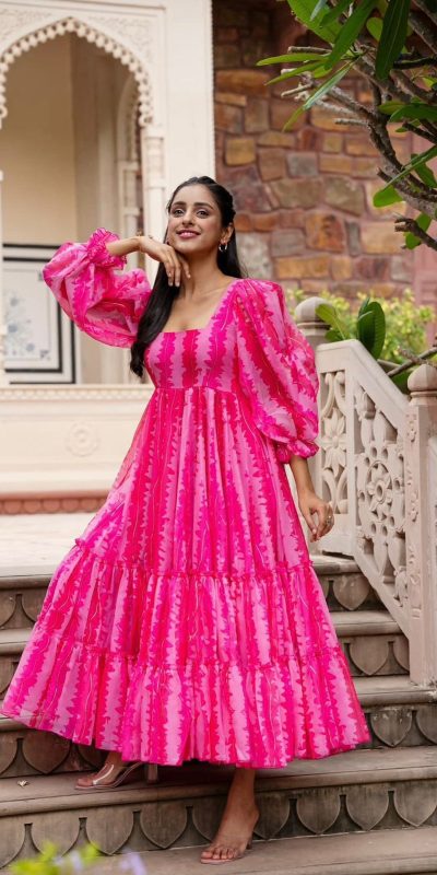 Beautiful Pink Color Heavy Faux Georgette Digital Print Salwar Suit