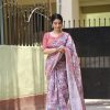 Classic Light Purple Color Linen Beautiful Digital Printed Saree