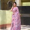 Classic Purple Color Linen Beautiful Digital Printed Work Saree