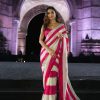 Consummate Pink & Golden Color Satin Silk Lining Design Saree