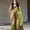 Dazzling Green Color Soft Silk Beautiful Rich Pallu All Over Saree