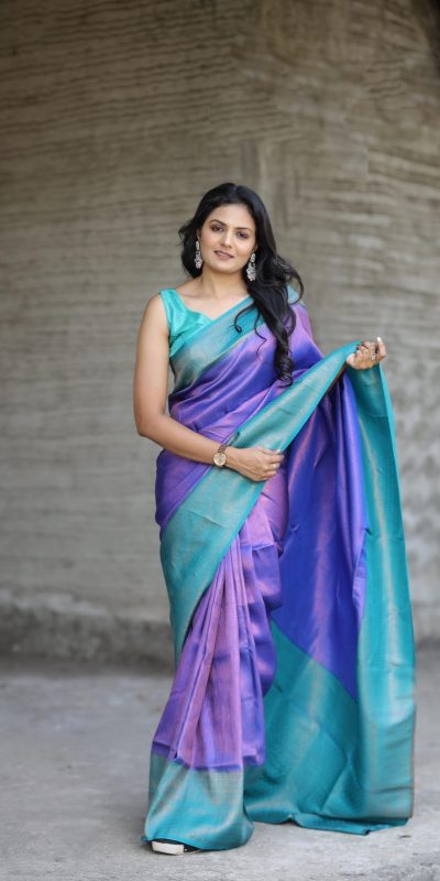 Dazzling Royal Blue Soft Silk Beautiful Rich Pallu All Over Saree