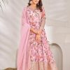 Fancy Pink Color Georgette Embroidery Sequence Sharara Suit