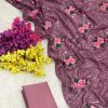 Fancy Pink Color Georgette Sequence Multi Thread Work Saree