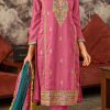 Fancy Pink Vichitra Embroidery Codding Sequence Salwar Suit