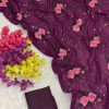 Fancy Purple Color Georgette Sequence Multi Thread Work Saree