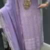 Fine Violet Color Chinon Silk Embroidery Sequence Salwar Suit