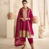 Glamorous Red Color Premium Silk Embroidery Work Sharara Suit