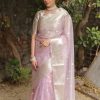 Grand Baby Pink Color Organza Jacquard Butti Worked Saree