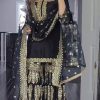 Grand Black Color Georgette Embroidery Sequence Sharara Suit