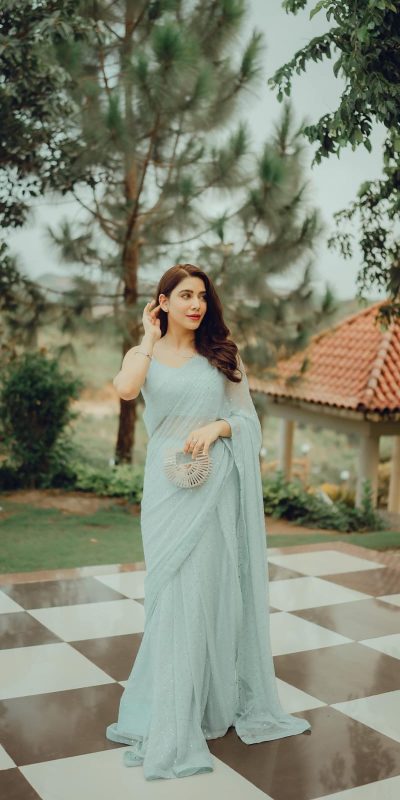 JR 616 Light Blue Color Georgette Sirvoski Support Lace Saree Casual, Wedding, Festive, Events Expected Delivery 4-6 Working Days @1699/- | Designer Sarees, Sarees, Bollywood Sarees, Creative Sarees, Embroidered Sarees, Ethnic Saree, Modern Digital sarees, Party Wear Sarees