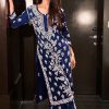 Grand Royal Blue Georgette Thread Embroidered Salwar Suit