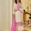 Grand White Color Georgette Chine Sequins Work Salwar Suit