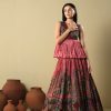 Majestic Pink Color Chinon Kalamkari Printed Work Lehenga Choli