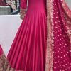 Majestic Pink Color Heavy Chinon Silk Embroidery Sequence Gown