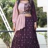 Modal Purple Color Heavy Chinon Embroidery Lehenga Choli