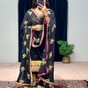 Nice Black Color Georgette Embroidery Stone & Mirror Salwar Suit