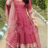 Nice Pink Color Georgette Material Digital Printed Anarkali Suit